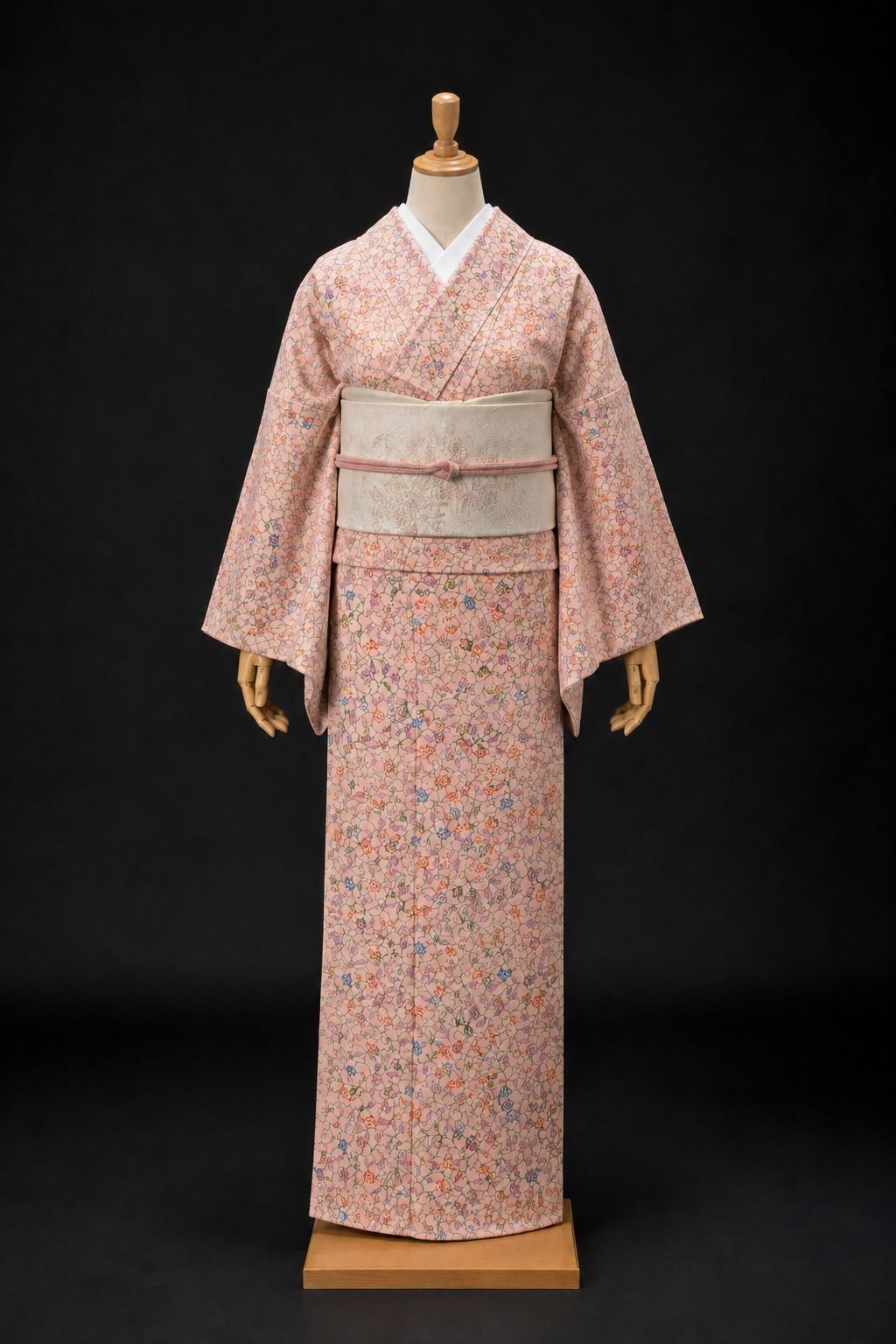 京友禅小紋着尺【工芸キモノ　野口】「小花唐草」