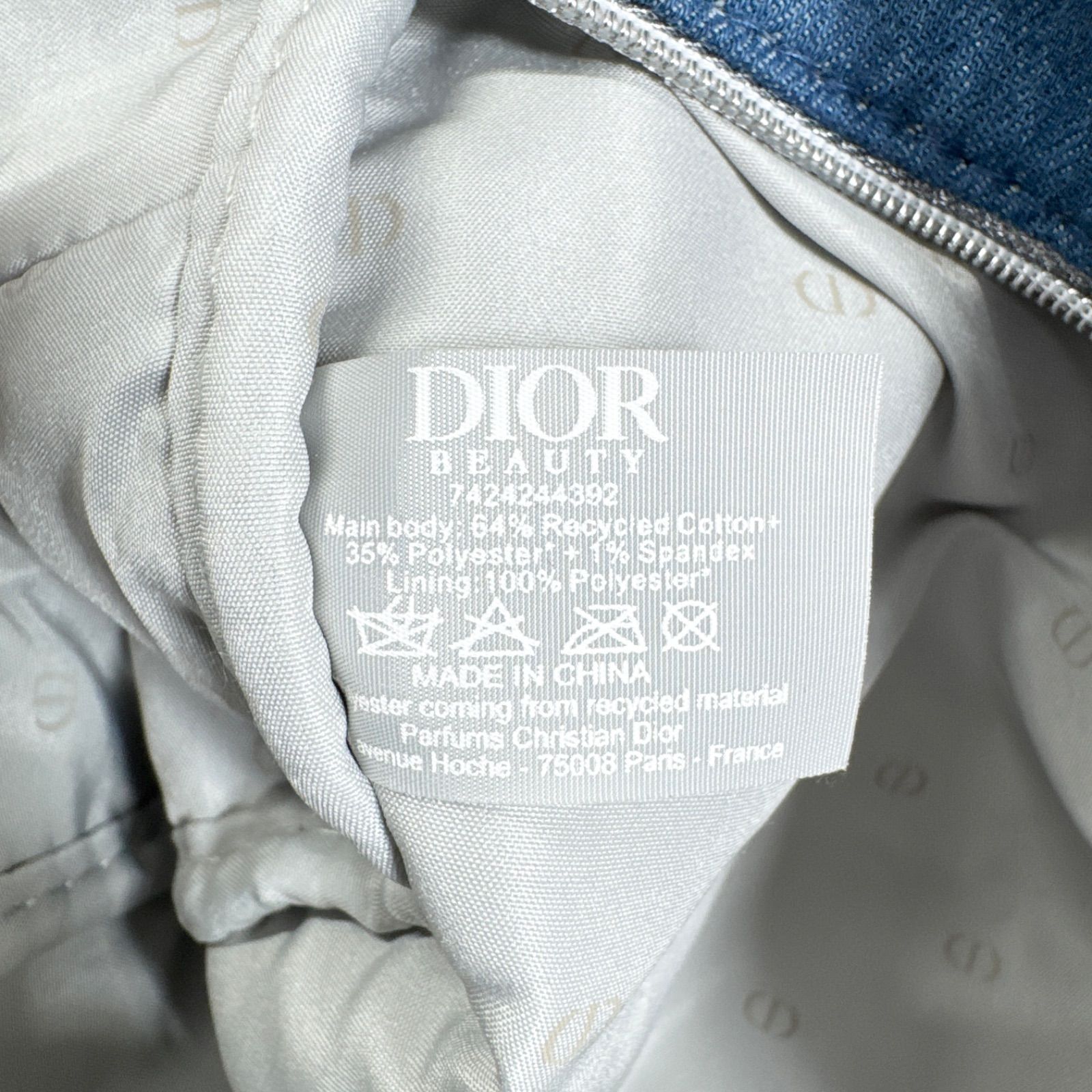 DIOR ディオール デニム ポーチ メイクポーチ 小物入れ 刺繍ロゴ 