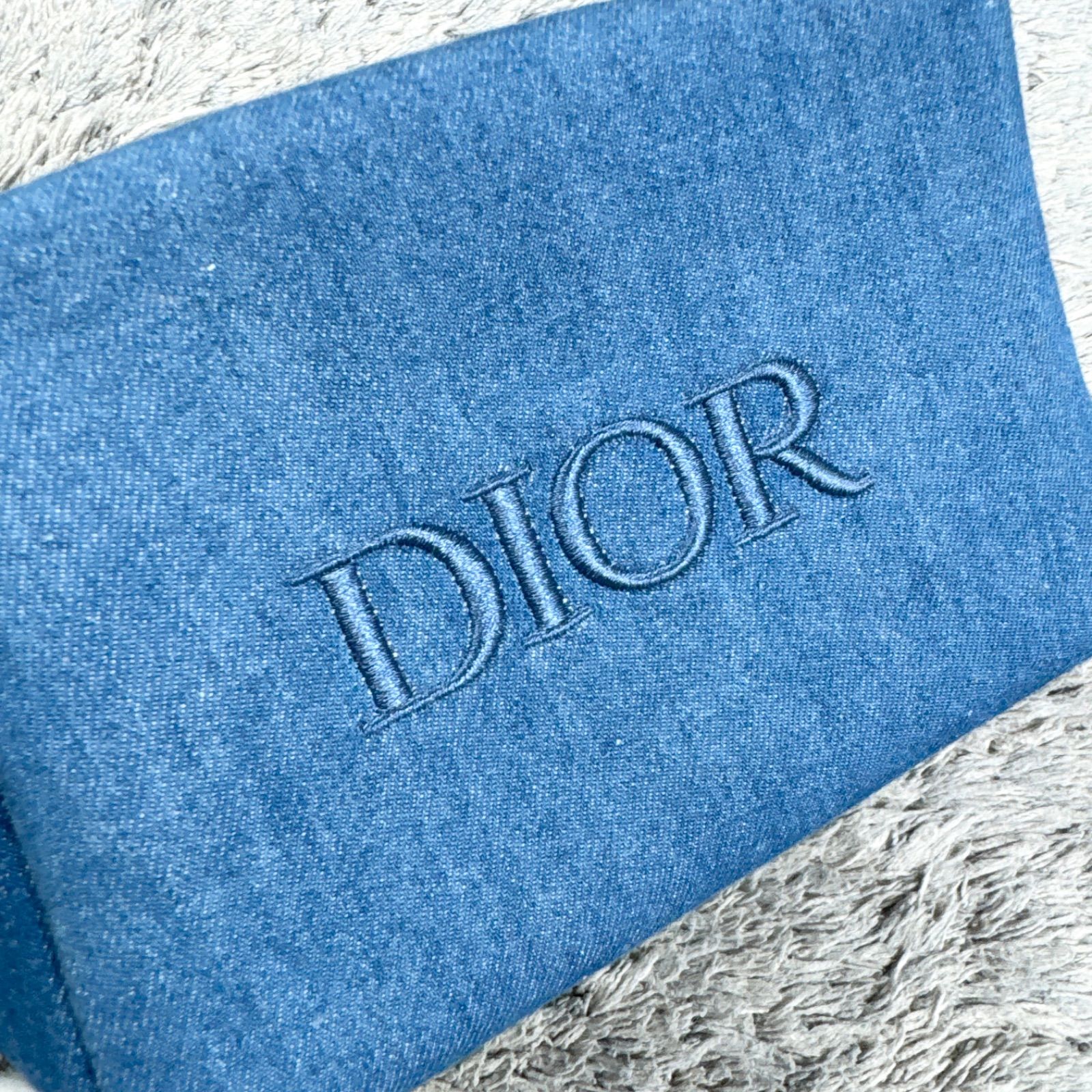 DIOR ディオール デニム ポーチ メイクポーチ 小物入れ 刺繍ロゴ 