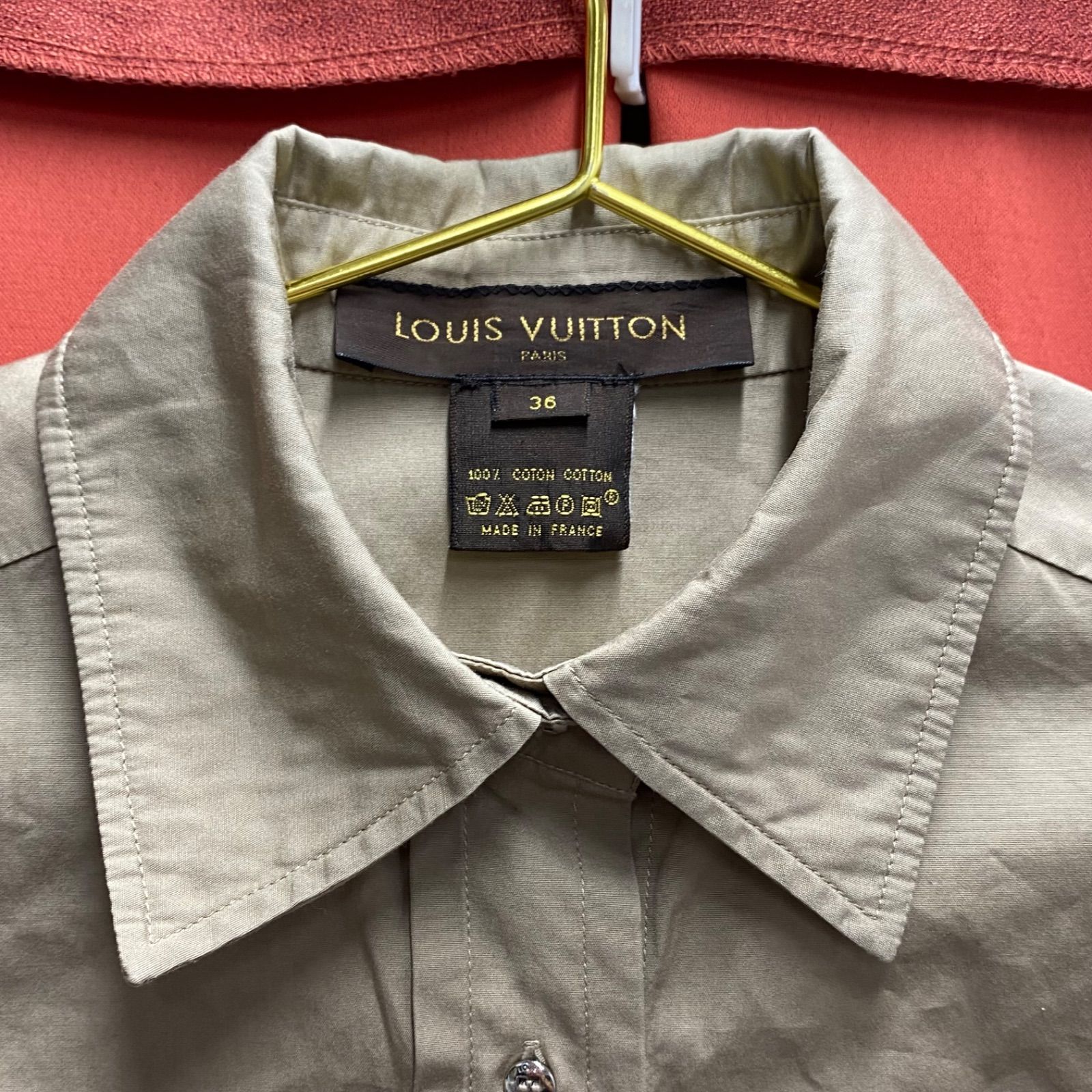 LOUIS VUITTON ルイヴィトン シャツ 長袖 ボタン シルバーボタン 