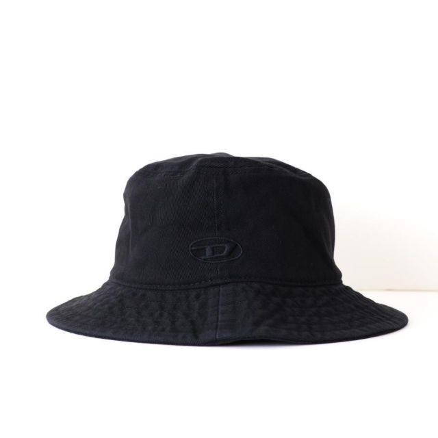 【並行輸入品】ディーゼル バケットハット ブラック 黒 ディーゼル DIESEL オーバルD 刺繍パッチ 帽子 A12712 0BLAA 9XX