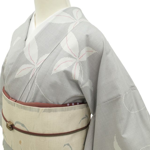 新古品】 本場大島紬 白大島 袷 着物 未使用 正絹 丸宮織物 加那の郷