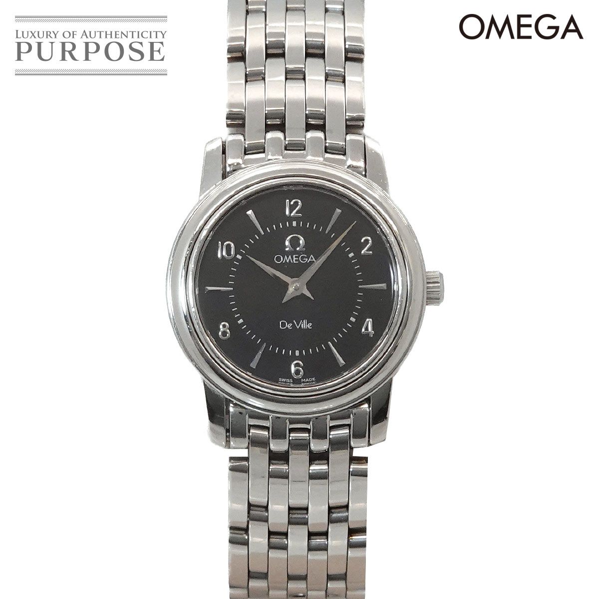 オメガ OMEGA デビル プレステージ 4570 50 レディース 腕時計 ブラック クォーツ ウォッチ Devile 90326378
