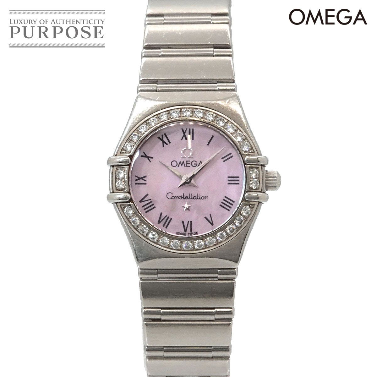 オメガ OMEGA コンステレーション 1476 83 ダイヤベゼル レディース 腕時計 ピンクシェル クォーツ ウォッチ Constellation 90327715