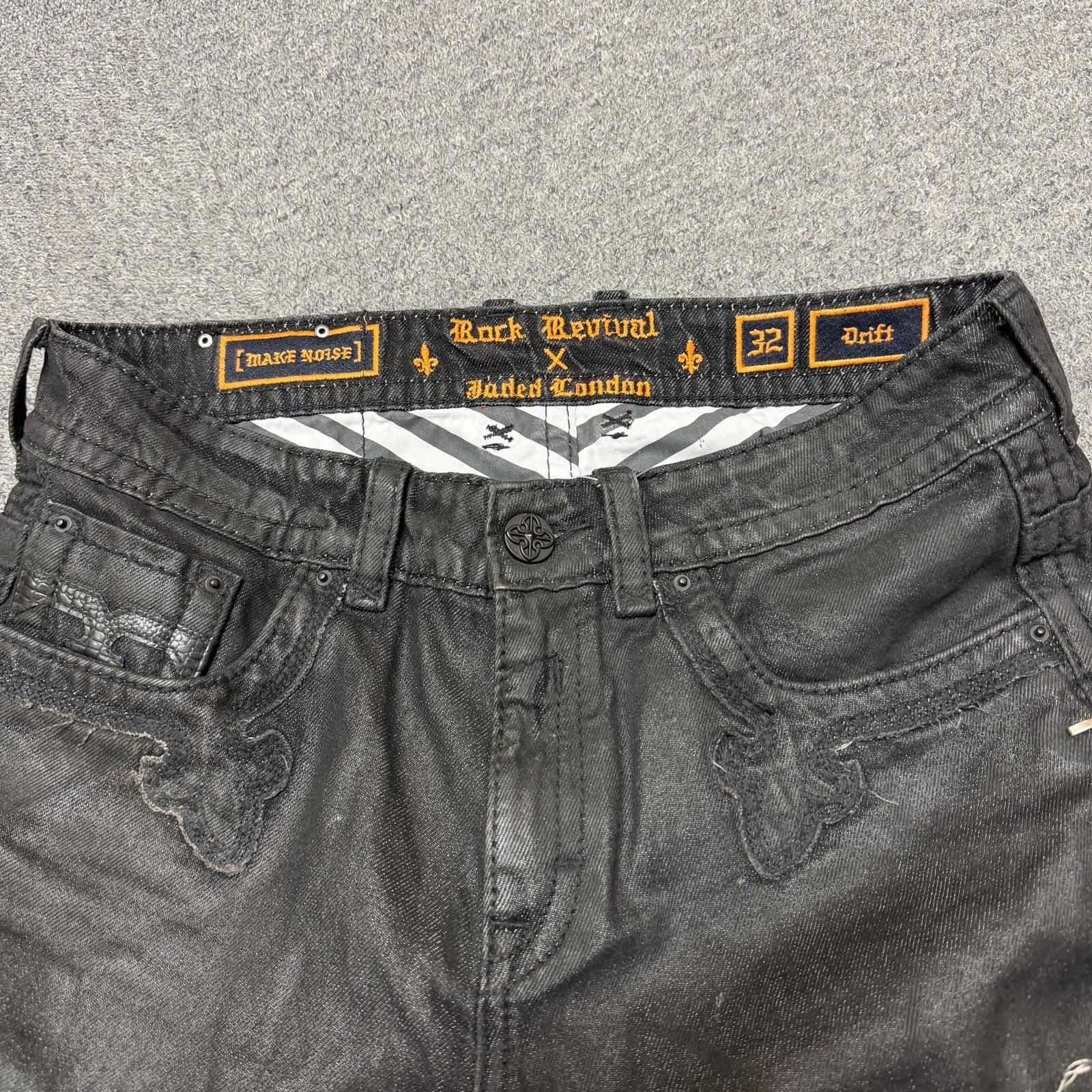 JADED LONDON Rock Revival Staple Wax Bootcut Jeans ロック