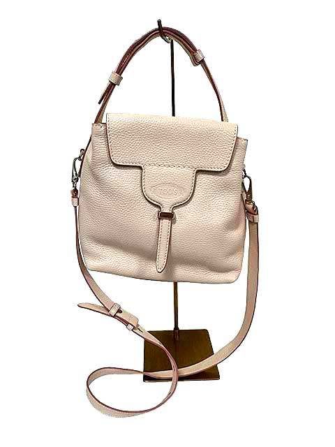 【中古】TOD'S トッズ バッグ ショルダー ジョイスモール 2WAY レディース ピンクベージュ_s13_セルモアから出品_s-0686-r13