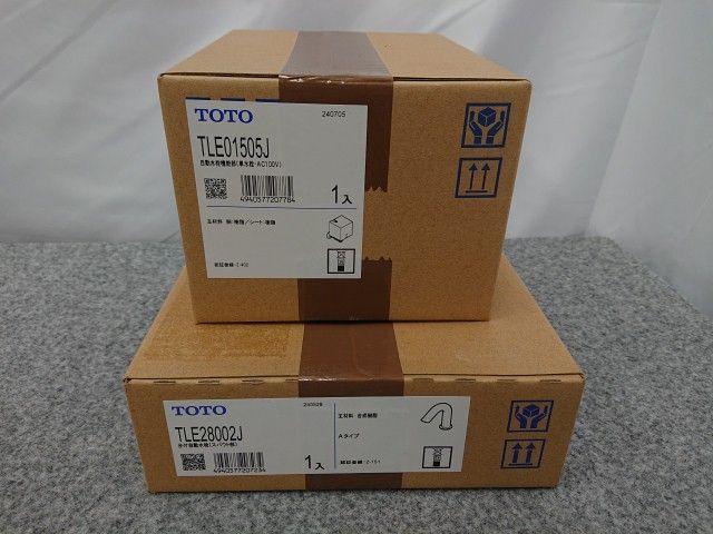 【未使用品】 TOTO アクアオート 自動水栓 (スパウト部 TLE28002J / 機能部 TLE01505J) 洗面所用 水栓金具 台付自動水栓 Aタイプ 単水栓