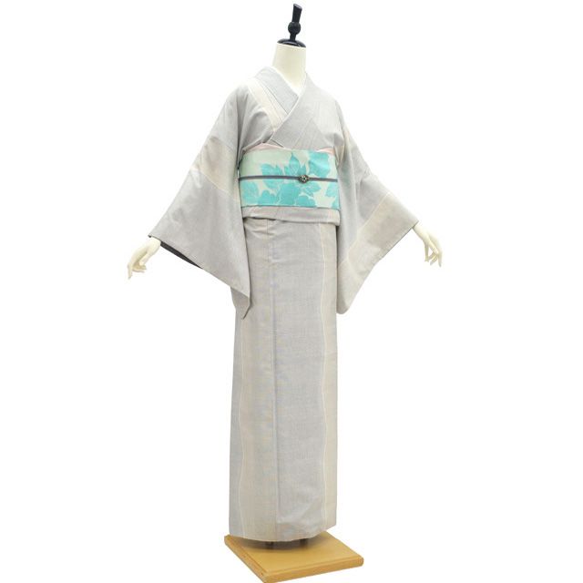 中古】 白大島 大島紬 着物 本場大島紬 リサイクル 正絹 袷 9マルキ
