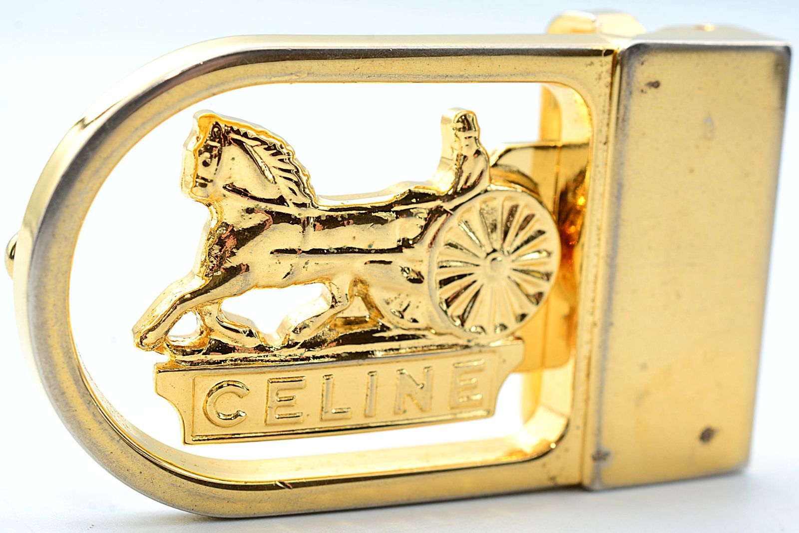 CELINE セリーヌ ベルト 馬車金具 ホースキャリッジ バックル ゴールド