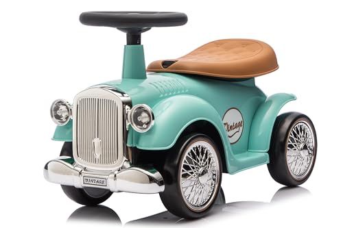 AIJYU TOYS 【完成車発送】 足けり乗用玩具 レトロカー クラシックカー 乗用玩具 押し車 子供用玩具 室内玩具 乗物玩具 (ブルーグリーン)★ 28d85960