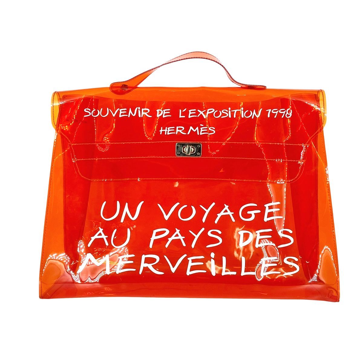 中古】 HERMES エルメス ビニールケリー クリアバッグ ハンドバッグ 