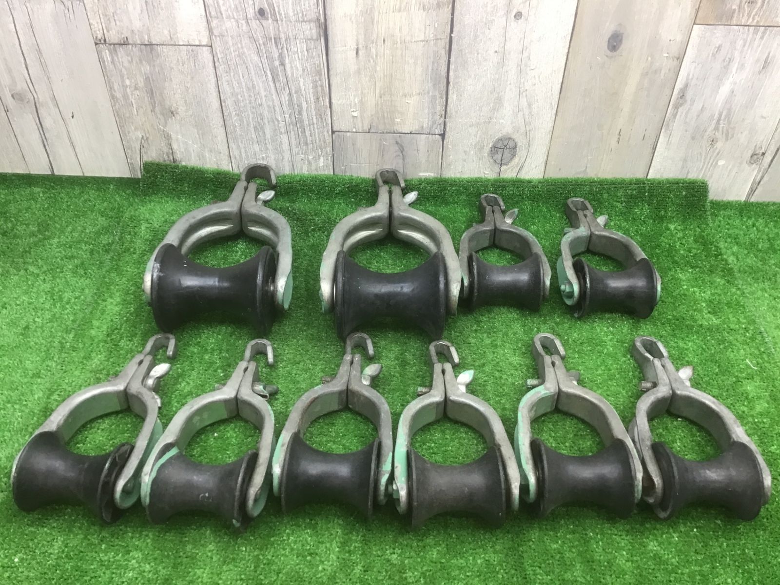【中古現状品】藤井電工（FUJIIDENKO）吊り金車1型×８個　吊り金車２型×２個△アクトツール富山店△吊