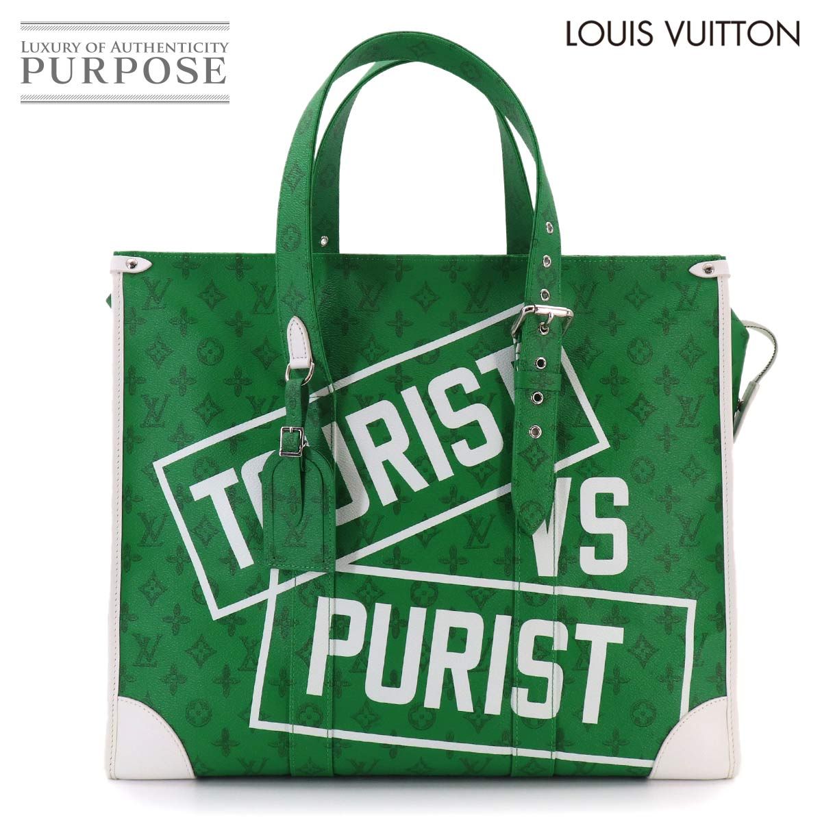 未使用 展示品 ルイ ヴィトン LOUIS VUITTON モノグラム エブリデイLV カバ ジップ GM トート バッグ レザー グリーン M58749 90322236