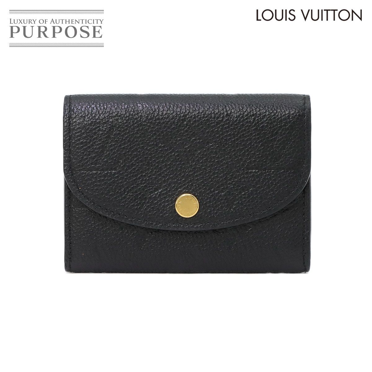 アンプラント ルイヴィトン IC内蔵 良品 ポルトモネ アンプラント モノグラム VUITTON LOUIS ヴィトン ルイ 新品同様 黒 二つ折り財布 ロザリ 小物