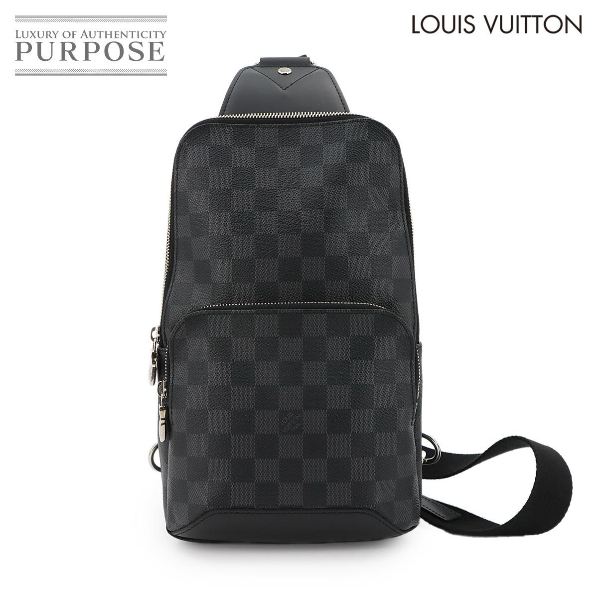 新品同様 ルイ ヴィトン LOUIS VUITTON ダミエ グラフィット アヴェニュー スリング バッグ ボディ バッグ ブラック N41719 90323994