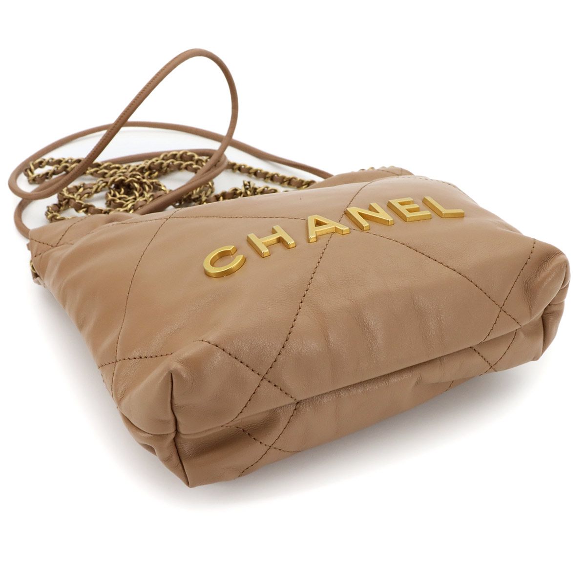 CHANELノベルティー ラウンド型ショルダーバッグ 新品同様 シャネル CHANEL 22 ミニ 2way チェーン ハンド ショルダー