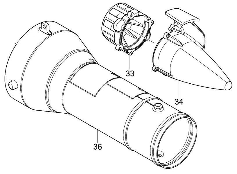 マキタ makita 充電式ブロワ MUB362DZ 用 モータハウジングカバー 455908-7 キャップ 455909-5 フロントノズル 455914-2 3点 部品 修理