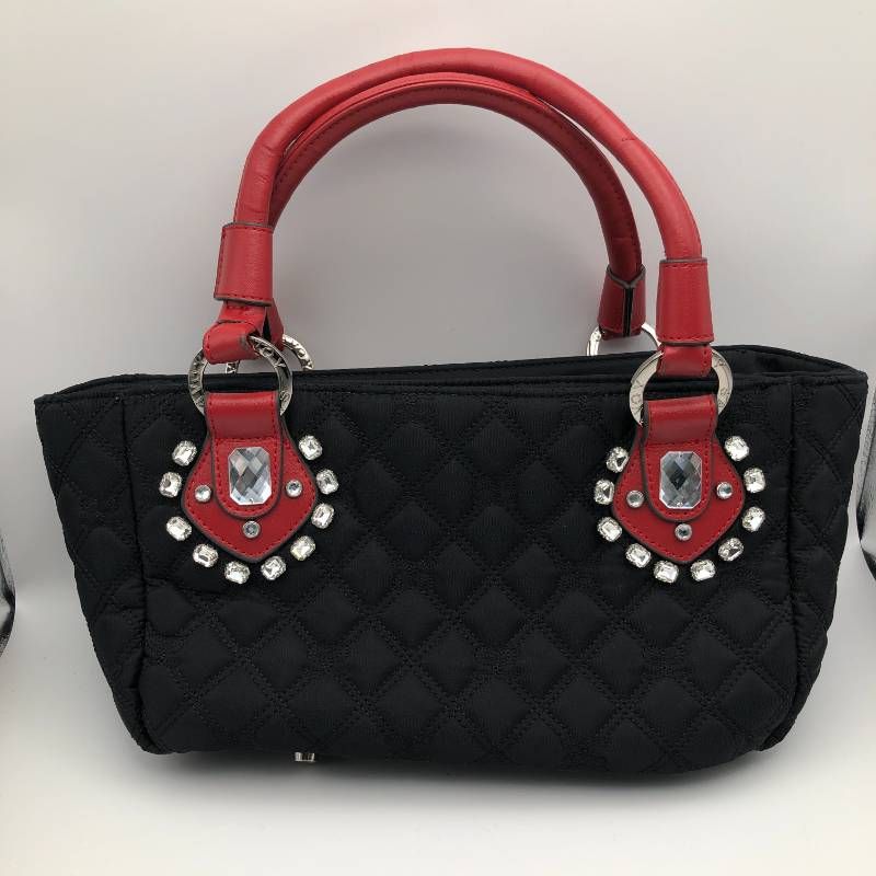 タ SAVOY（サボイ） キルティング ビジュー ハンドバッグ 黒 ブラック 