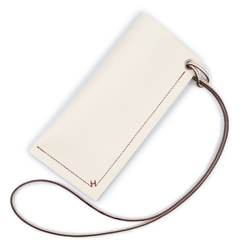 エルメス Hセリエ 眼鏡 サングラス ヴォーエプソン Nata ナタ Rouge Venitienne ルージュベネチアン ホワイト レッド U刻印 メガネケース レザー シルバー金具 箱付 HERMES（新品・未使用品）