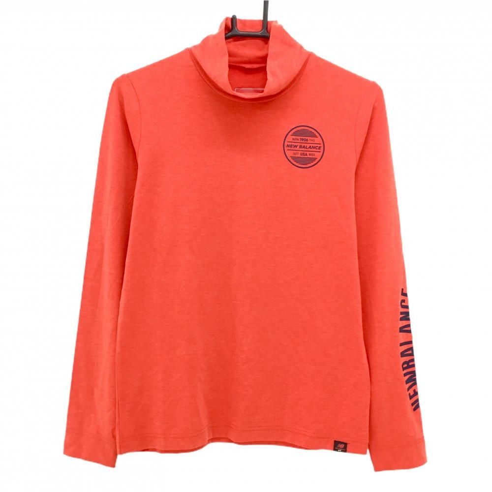 超美品】ニューバランスゴルフ 長袖ハイネックシャツ オレンジレッド