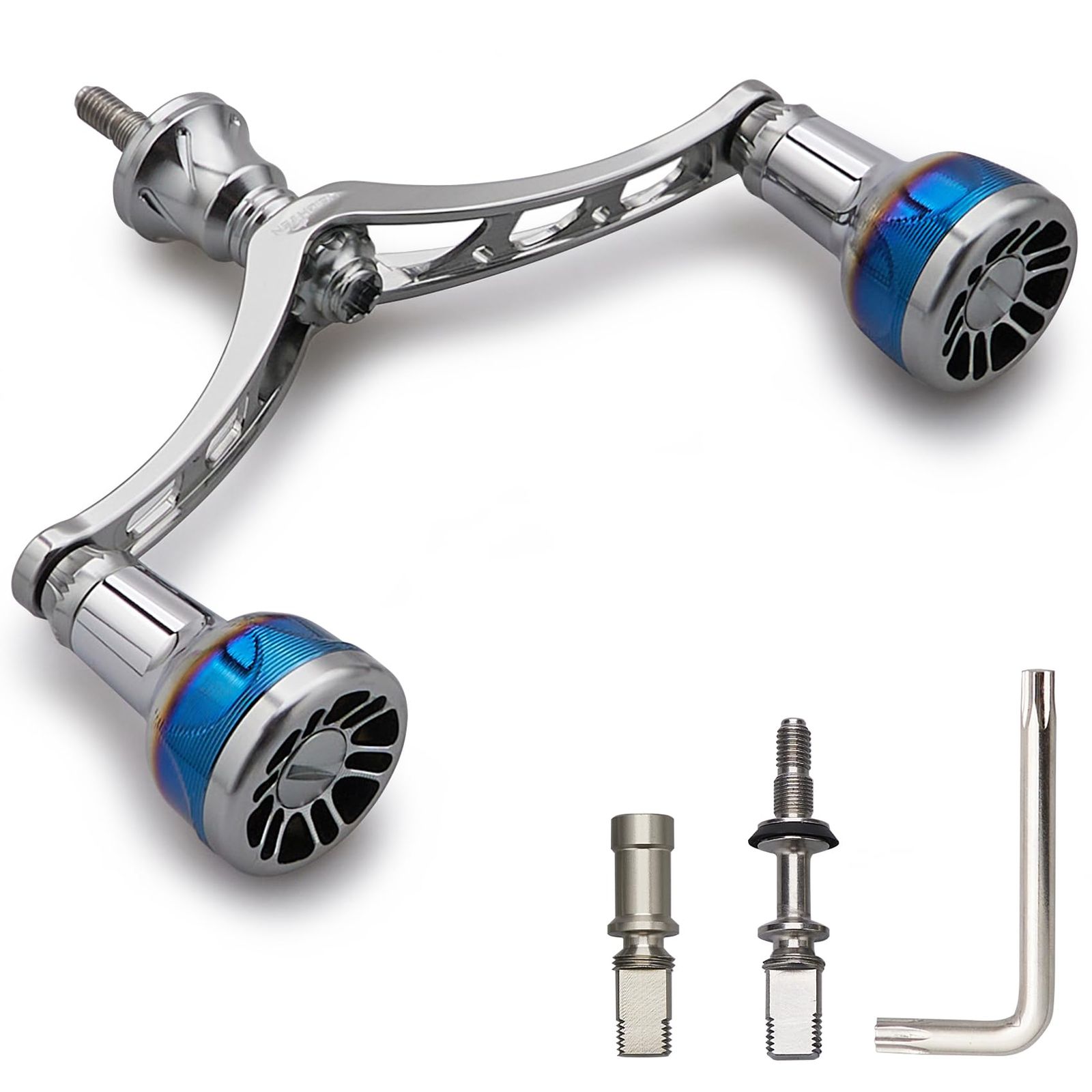 HEIGHTEN 98/110mm リール ハンドル シマノ(Shimano) ダイワ(DAIWA) 通用 スピニングリール用 Arch Engine Series (110mm - ガンメタル) (331)