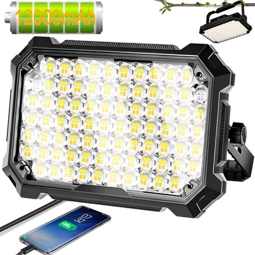 ☆新品☆作業灯 LEDライト 投光器 ワークライト 高輝度【12000mAh 4000LM】Type-C充電式 無段階調光 4つの点灯モード 3000K 4500K 7000K SOSモード 強力マグネット IPX6防水 集魚灯 夜間作業 工 e0fac7de