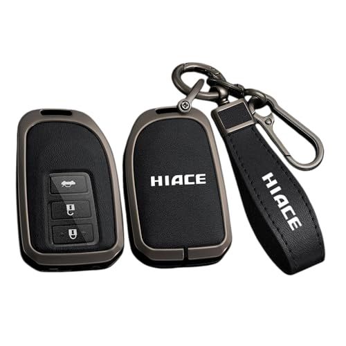 ☆新品☆トヨタ ハイエース HIACE 200系 4型 5型 6型 スマートキーケース キーカバー 本革風 PVCレザー 亜鉛合金 メタルフレーム 薄型 軽量 耐衝撃 防水 電波干渉しない ギフトボックス付 メンズ (ハイエース に適用, ブ 1f75b444
