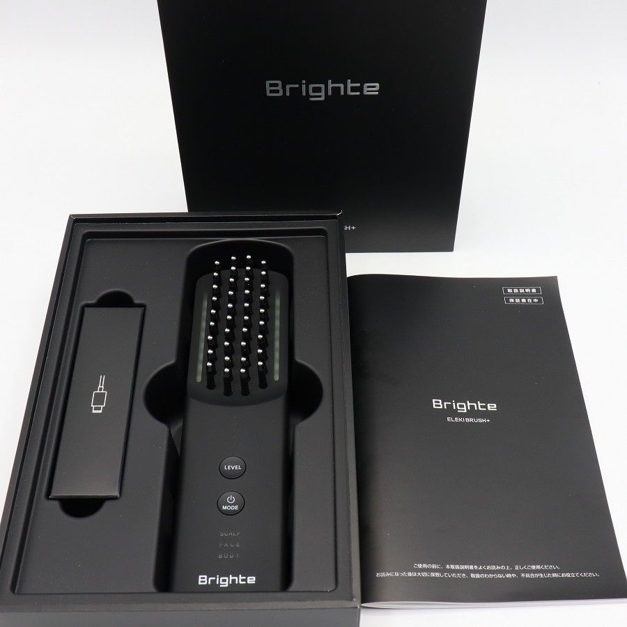 【美品】Brighte ELEKI BRUSH+ BRT-FSB180 ブラック 美顔器 EMS フェイスケア ブライト エレキブラシ 本体