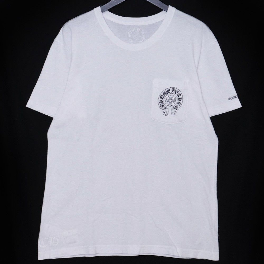 CHROME HEARTS ホースシューロゴプリントポケットTシャツ Lサイズ