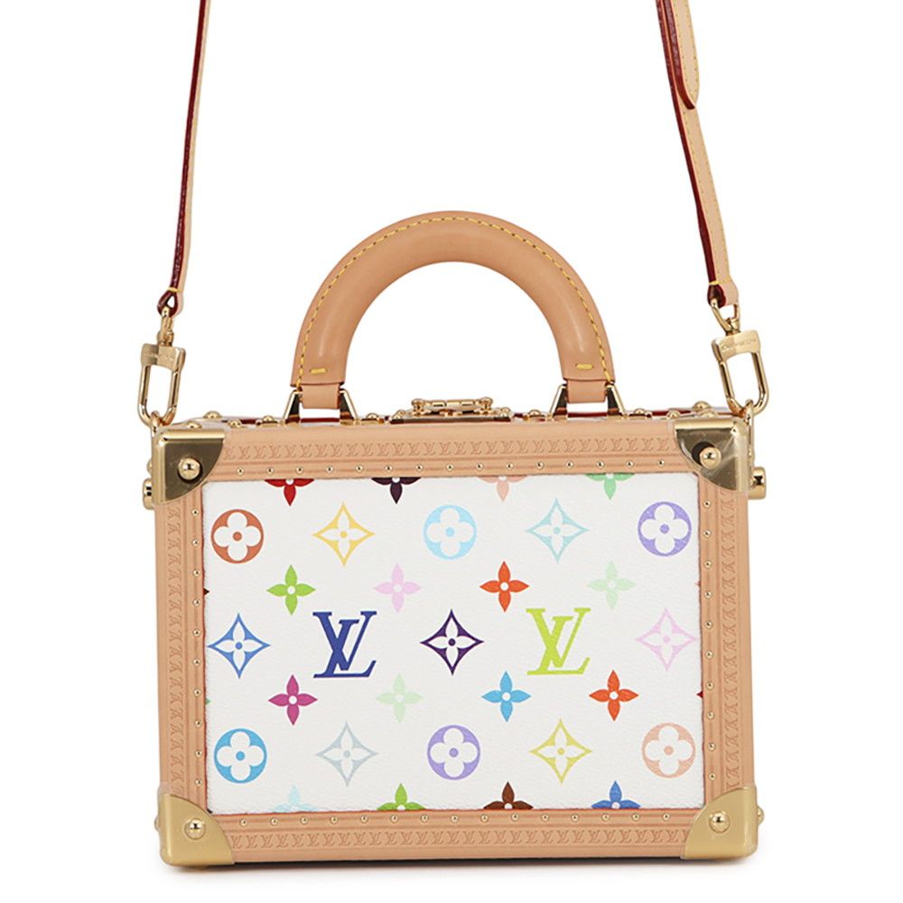 ルイヴィトン ハンドバッグ モノグラム・マルチカラー LV×TM プティット・ヴァリーズ M13125 2way ホワイト 白 村上隆 コラボ