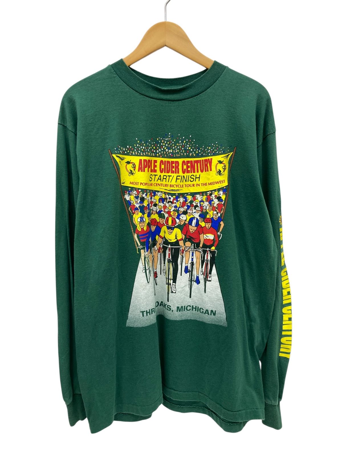 APPLE CIDER CENTURY 両面プリント ロンT 長袖Tシャツ 袖プリ 90S USA 