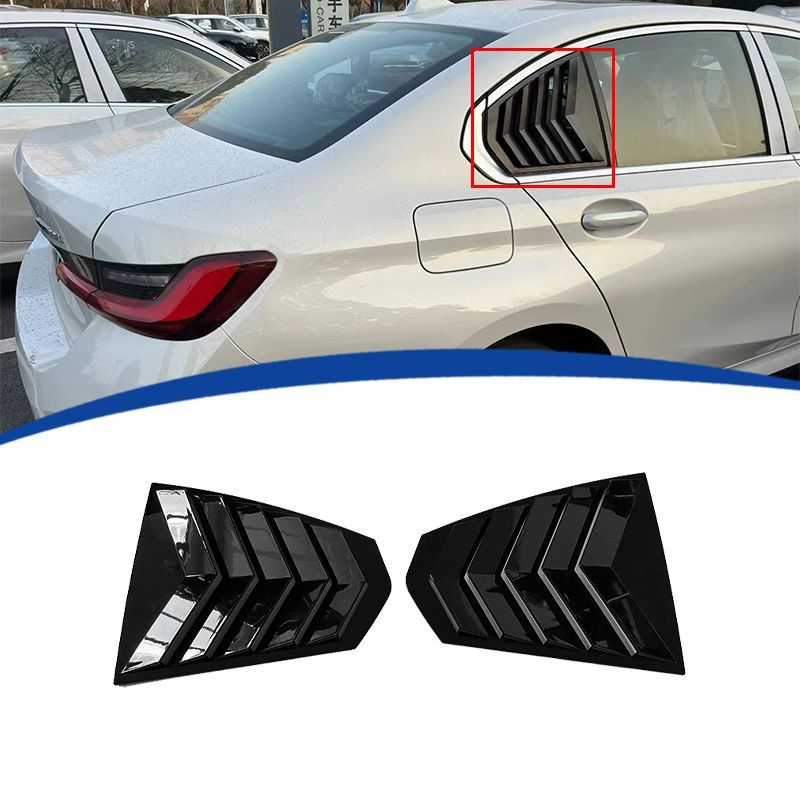 【送料無料】BMW 3シリーズG20 i3 2022-2024 BMW 3 SERIES G20 i3 2022-2024専用 リアクォーターウィンドウルーバー 貼るだけ ABS製 グロスブラック/水転写カーボン ドレスアップ スポーティ プライバシー保護