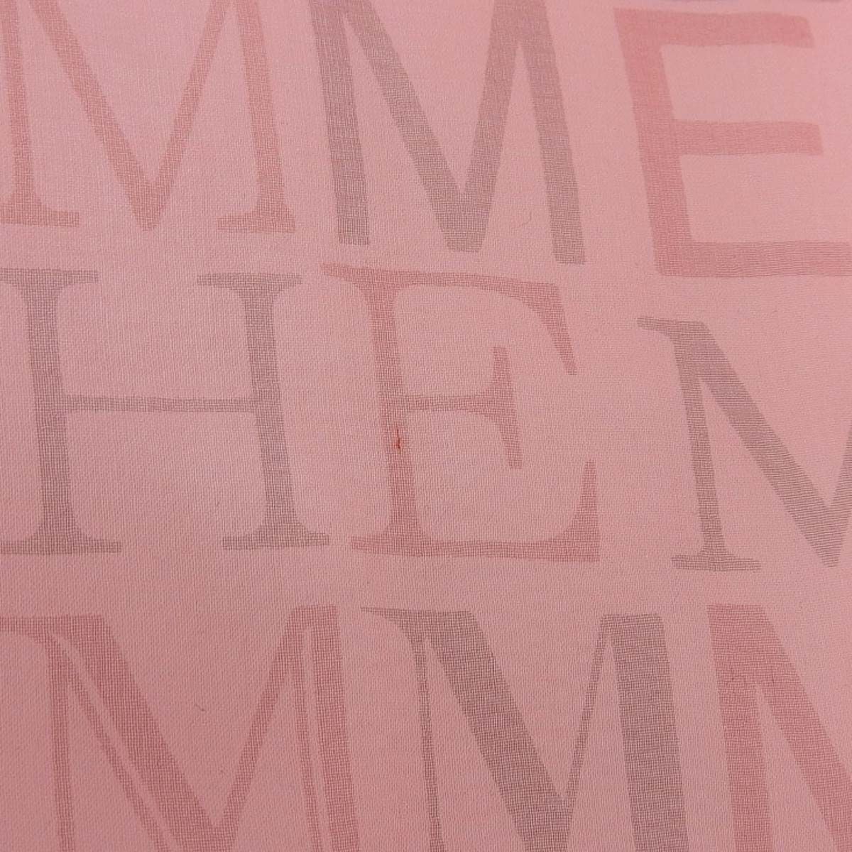 エルメス HERMES 文字柄 シフォン ストール シルク ピンク レディース
