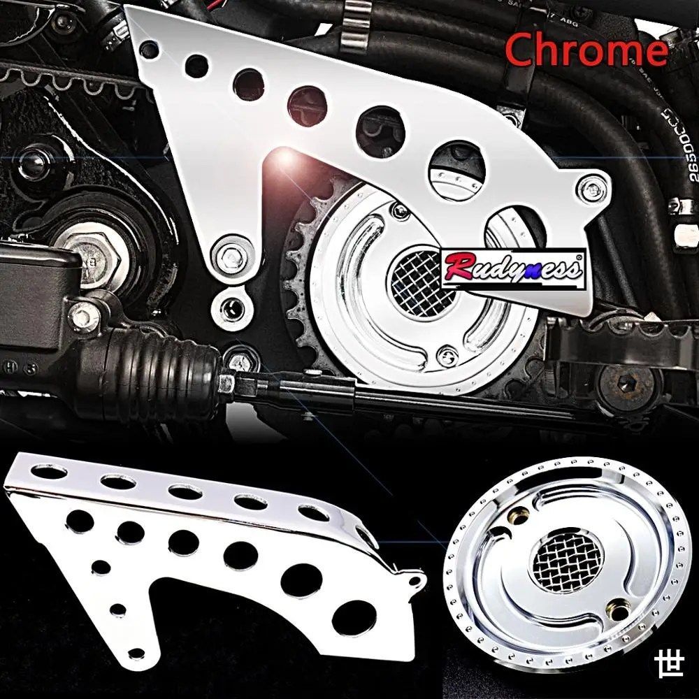 ハーレーダビッドソン スポーツスター 1200 48 72 スーパーロー 2004-2019年モデル用 オートバイ フロントクローム ドライブプーリー エンジンアッパーカバー
