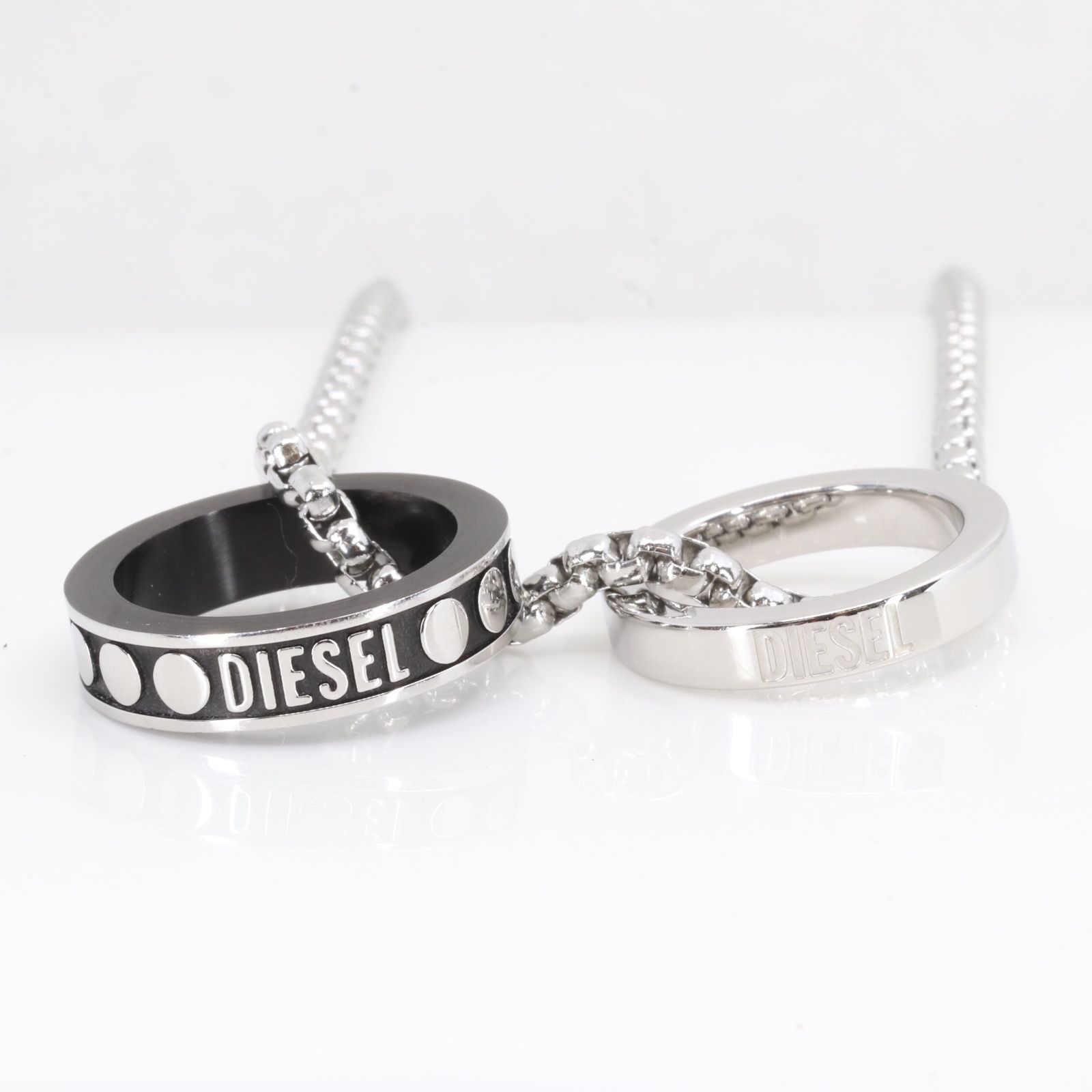 ITKWJP7QQLV7 DIESEL ディーゼル ダブルリング ネックレス DX1168 箱