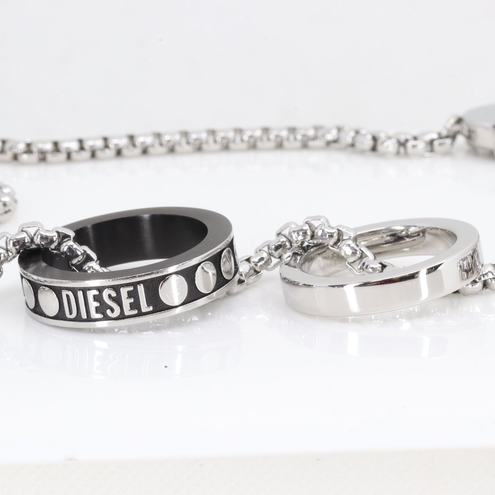 ITKWJP7QQLV7 DIESEL ディーゼル ダブルリング ネックレス DX1168 箱
