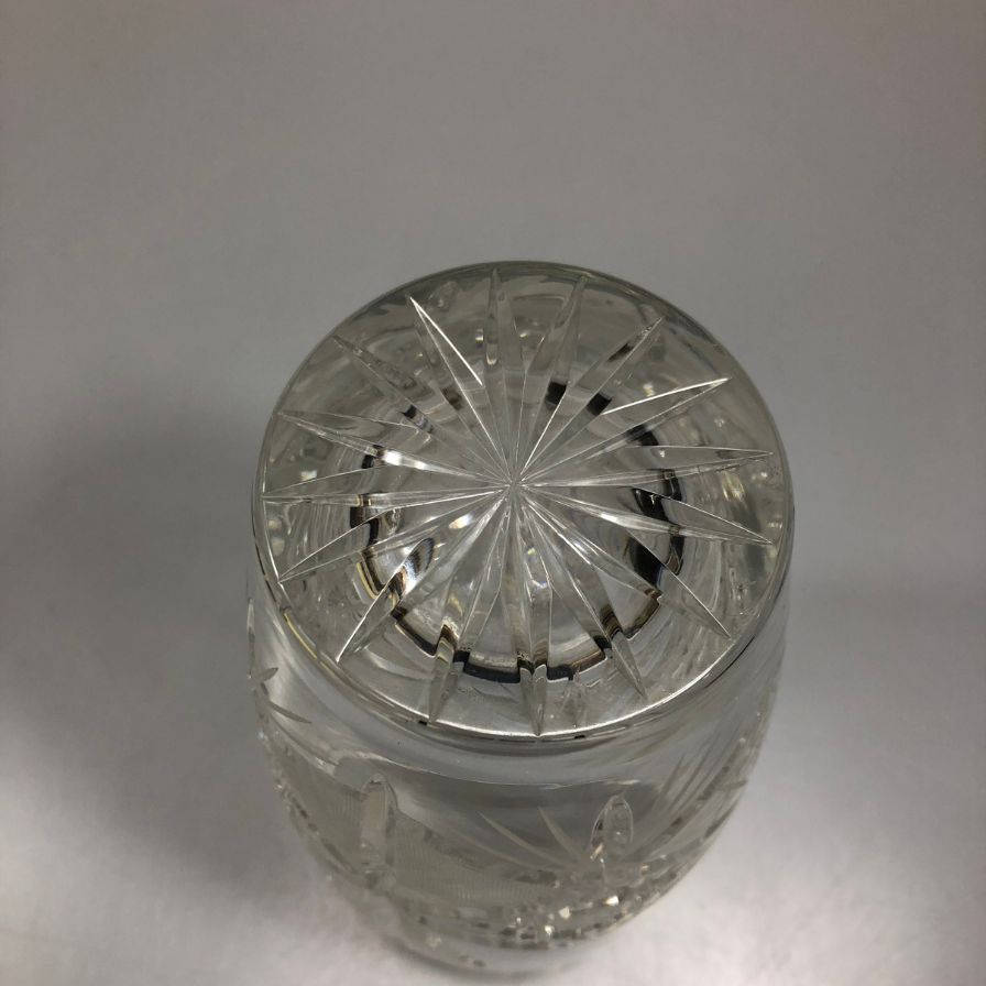 ボヘミア レッド クリスタル ガラス 花瓶 クリスタル【AFI28】【中古
