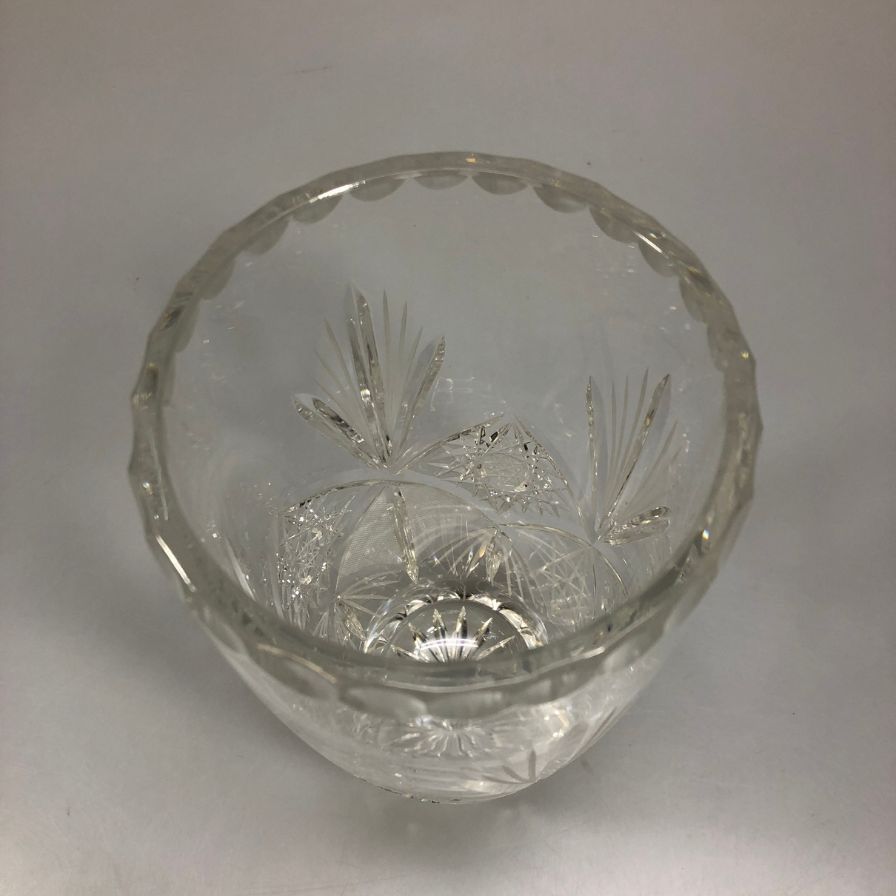 ボヘミア レッド クリスタル ガラス 花瓶 クリスタル【AFI28】【中古