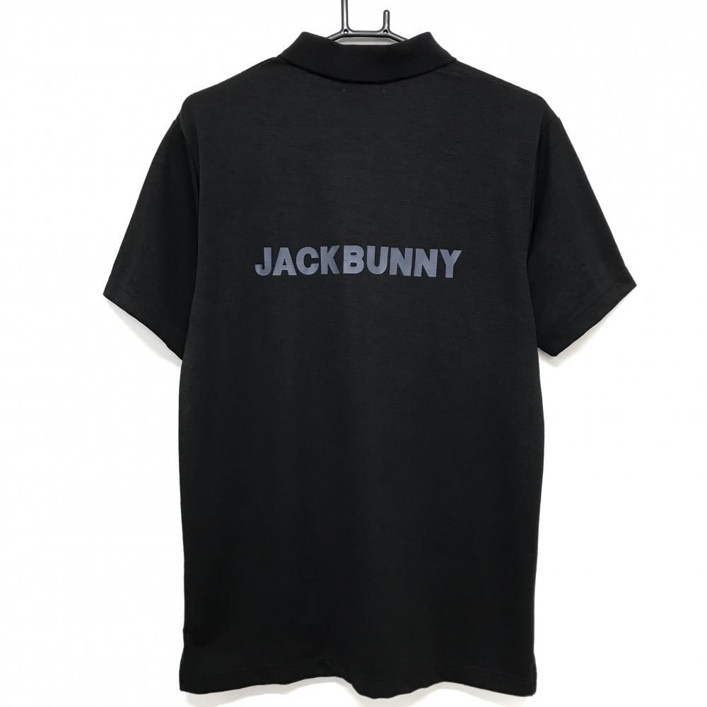 美品】ジャックバニー 半袖ポロシャツ 黒 バックロゴ メンズ 5(L