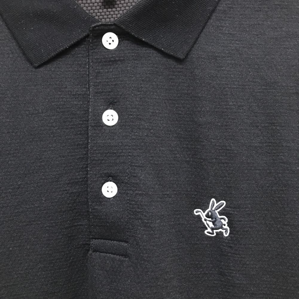 美品】ジャックバニー 半袖ポロシャツ 黒 バックロゴ メンズ 5(L