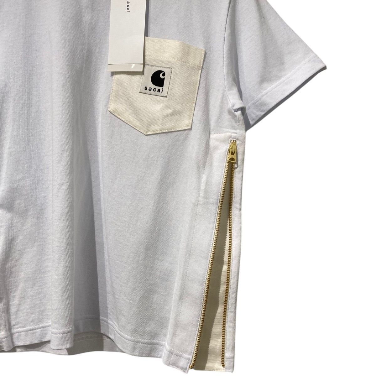 sacai×carhartt WIP 24SS T-SHIRT LOGOロゴ SIDEサイドZIPTシャツ 