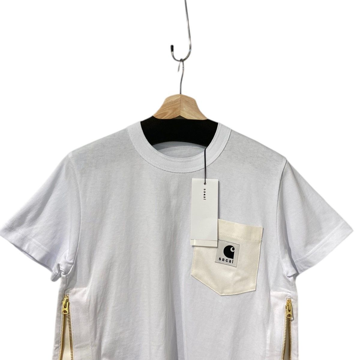 sacai×carhartt WIP 24SS T-SHIRT LOGOロゴ SIDEサイドZIPTシャツ