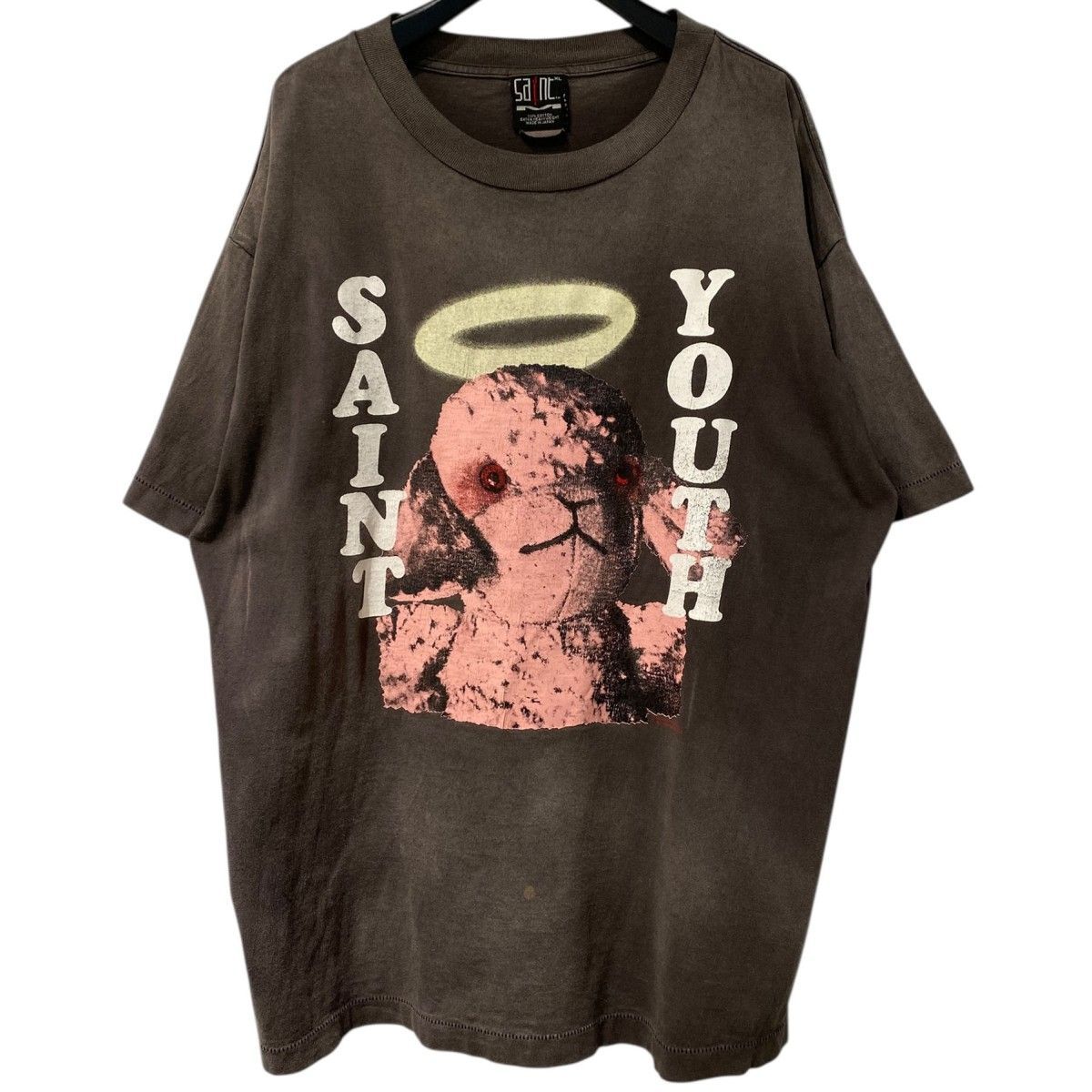 SAINT MICHAEL SHORT SLEEVE T-SHIRT PINKSHEEP／ASCENSION Vintage加工プリントTシャツ 8069000138382