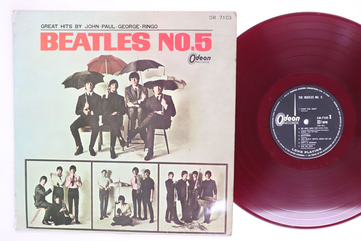 LP Beatles Beatles No.5 (- Red Vinyl) OR7103 ODEON Japan Vinyl