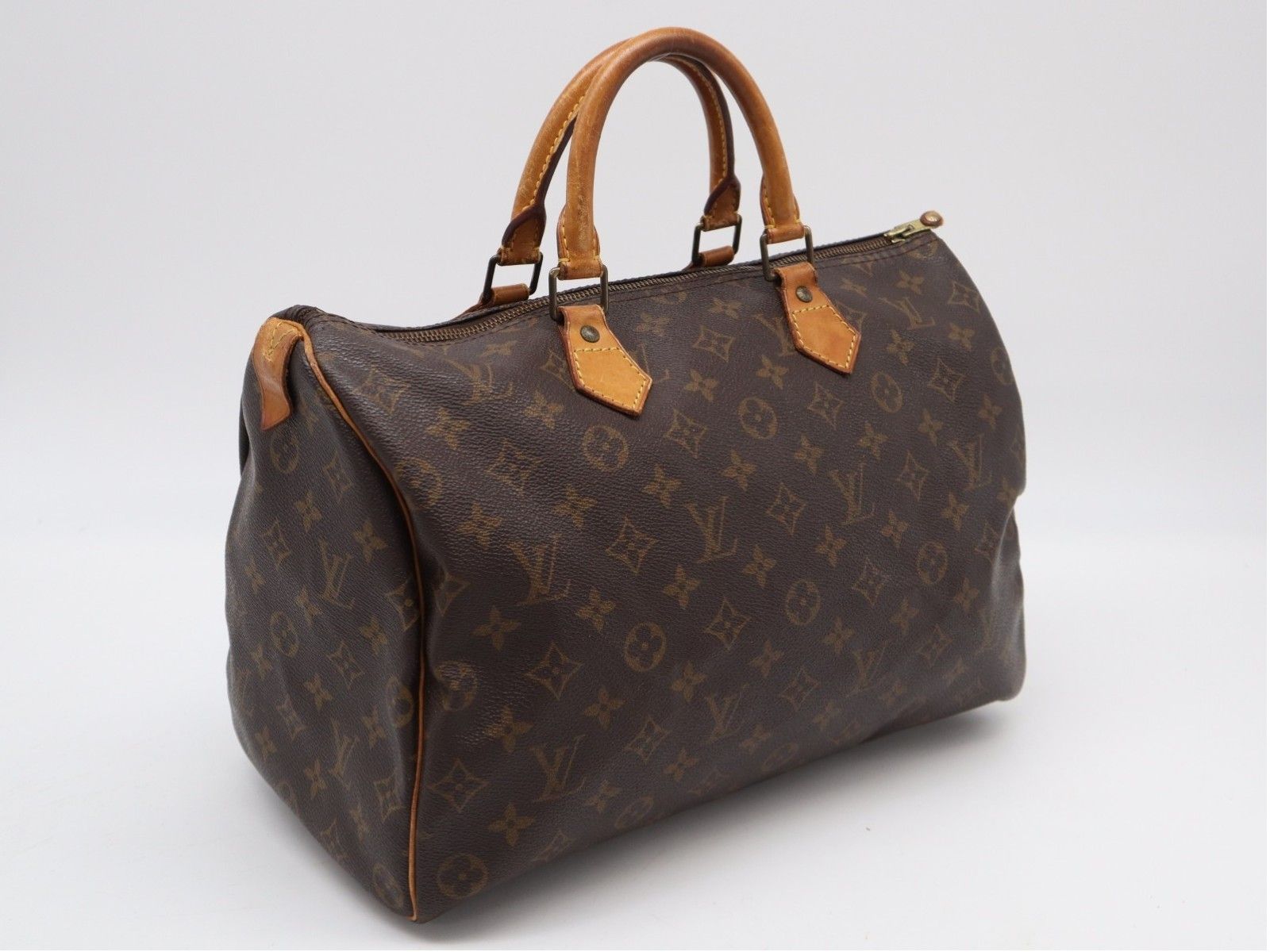 ★3日以内返品可★ LOUIS VUITTON ルイ・ヴィトン モノグラム スピーディ35 M41107 ハンドバッグ ブラウン コーティングキャンバス レザー レディース