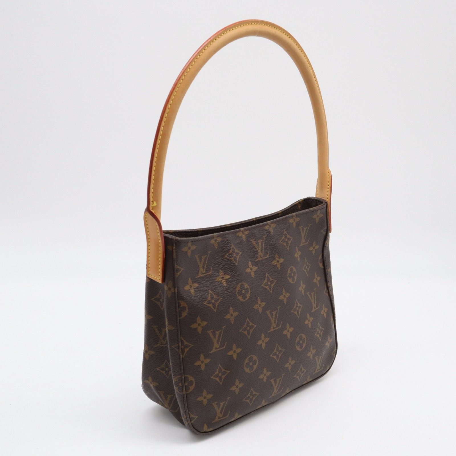 ★3日以内返品可★ LOUIS VUITTON ルイ・ヴィトン モノグラム ルーピングMM M51146 ハンドバッグ ブラウン コーティングキャンバス レザー レディース