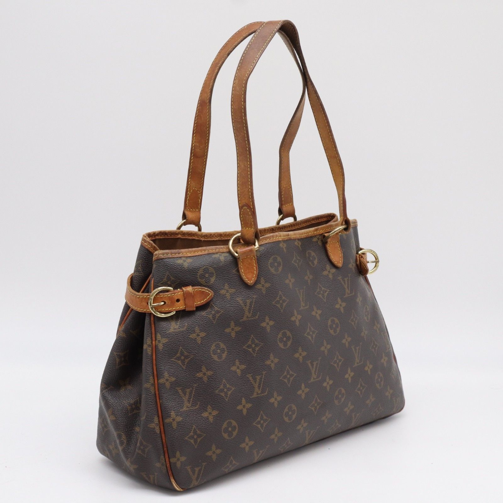 ★3日以内返品可★ LOUIS VUITTON ルイ・ヴィトン モノグラム バティニョールオリゾンタル M51154 ハンドバッグ ブラウン コーティングキャンバス レザー レディース