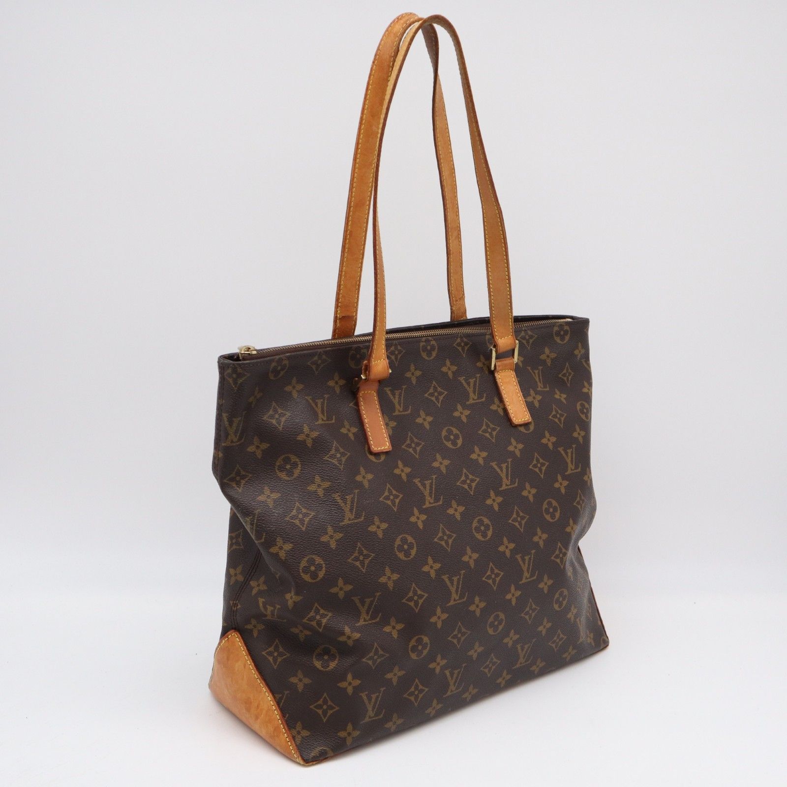 ★3日以内返品可★ LOUIS VUITTON ルイ・ヴィトン モノグラム カバ メゾ M51151 トートバッグ ブラウン コーティングキャンバス レザー レディース