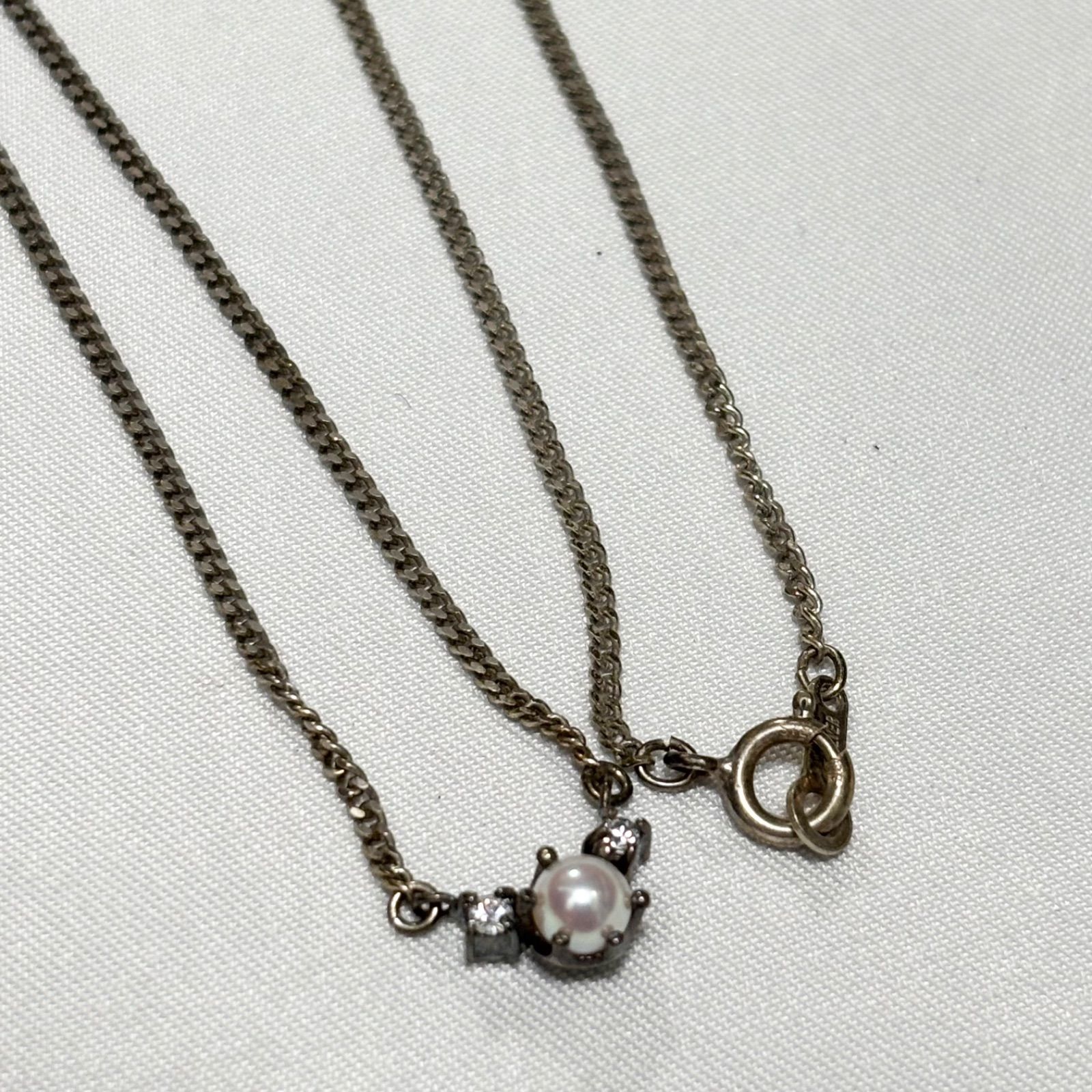 【送料無料】4℃/ヨンドシー/ネックレス/パール/ストーン/シルバー/ペンダント/アクセサリー/中古品 【送料無料】4℃/ヨンドシー/ネックレス/パール/ストーン/シルバー/ペンダント/アクセサリー/中古品
