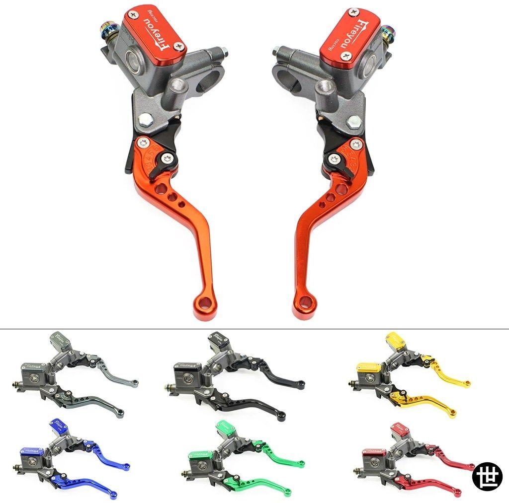 14MMピストン モトバイク油圧クラッチレバー 右手ブレーキマスターシリンダーポンプレバー 22MM ストリート ピットバイク 1ペア
